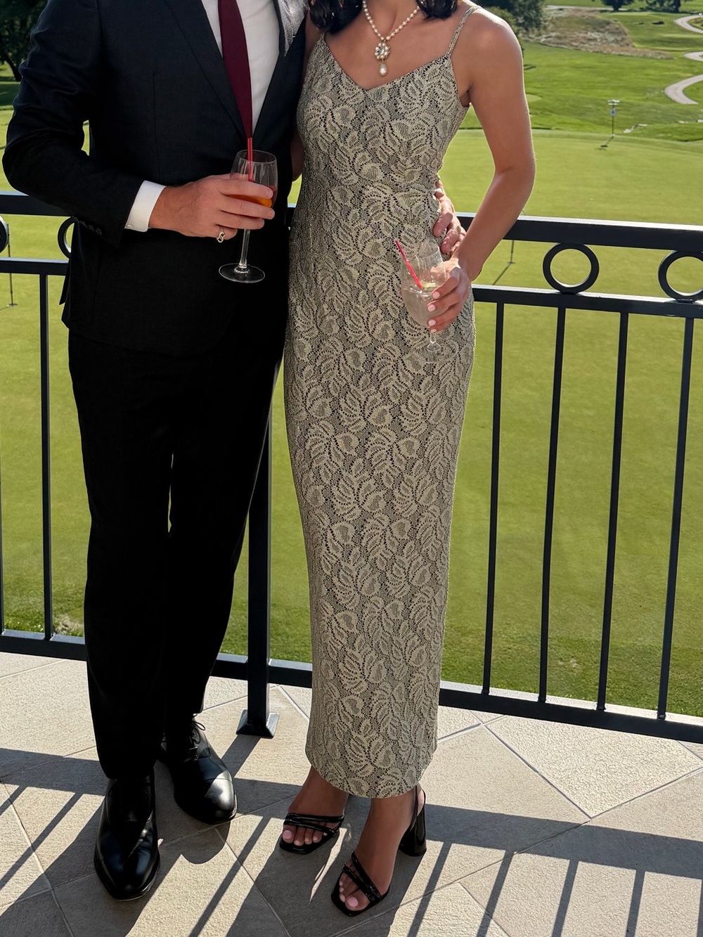 Vintage Woven Maxi Dress with Metallic thread